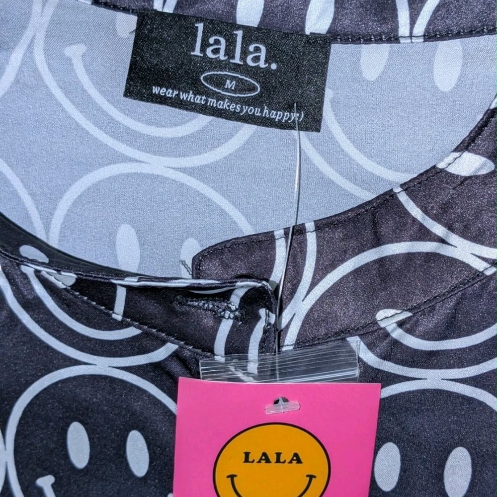 Dressed In Lala Smiley Face Women's Medium M Satin Playsuit Lounge Current Mood - Picture 4 of 8